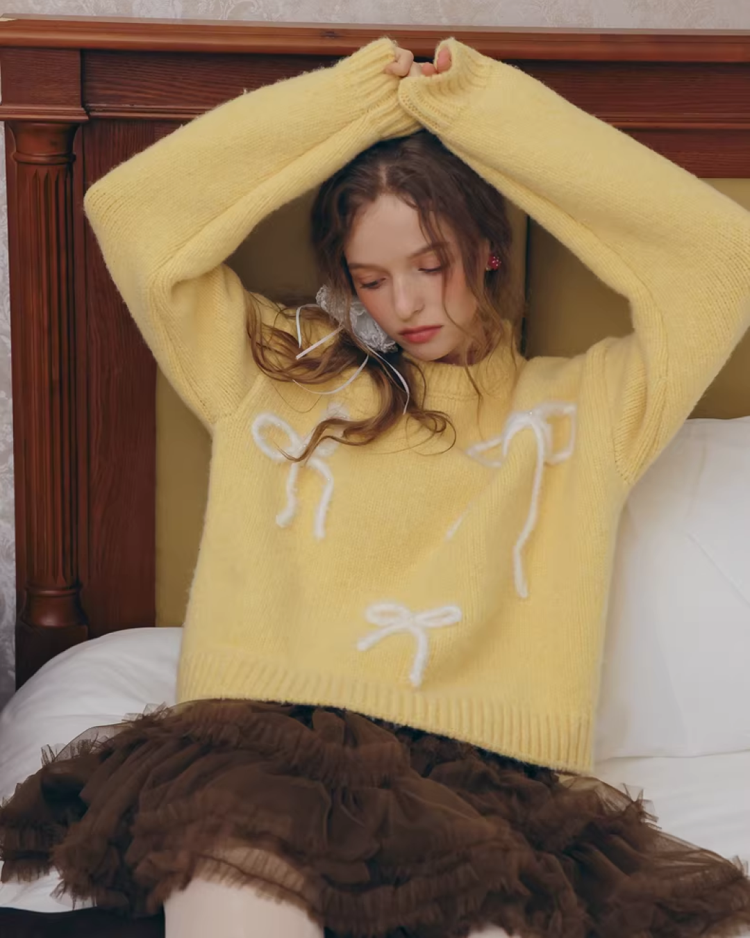 Ribbon Yellow Knit IS0009