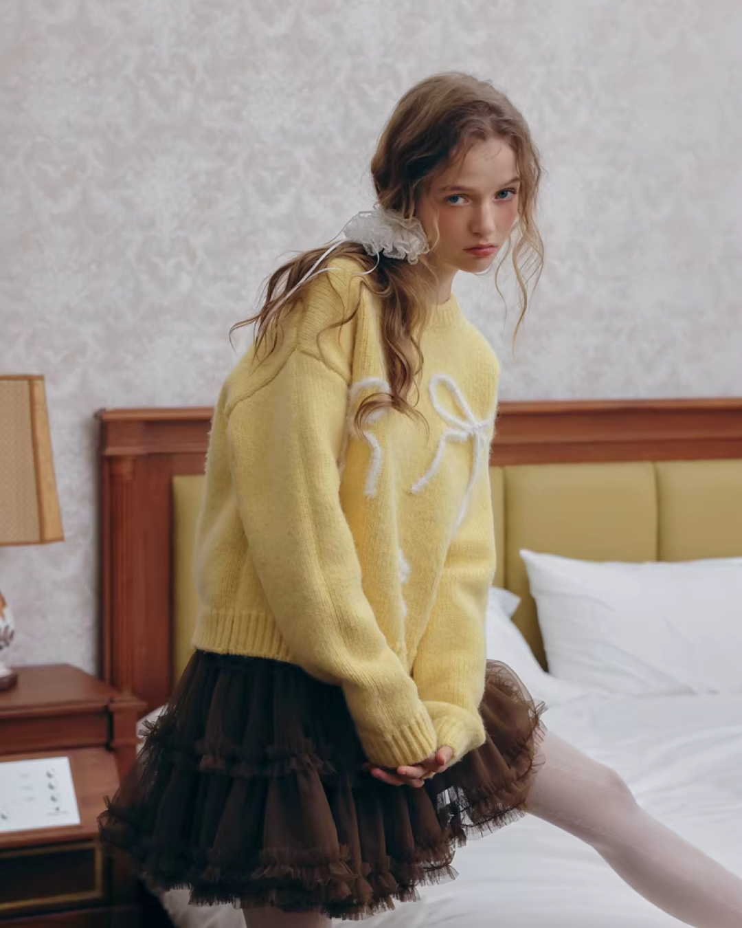 Ribbon Yellow Knit IS0009