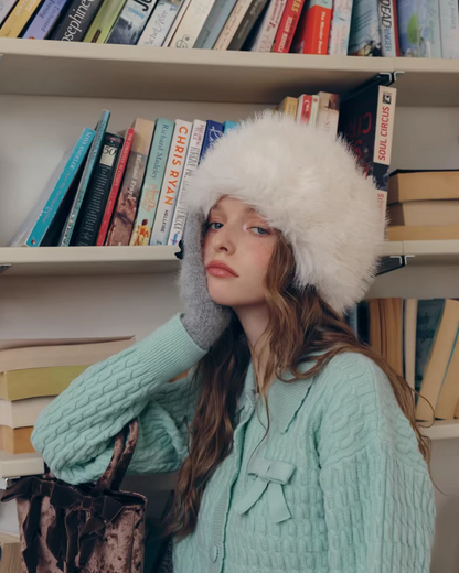 Skyblue Chest Ribbon Knit Shirt IS0008