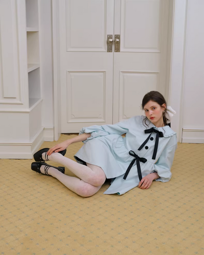 Ribbon Balloon Sleeve Jacket IS0006