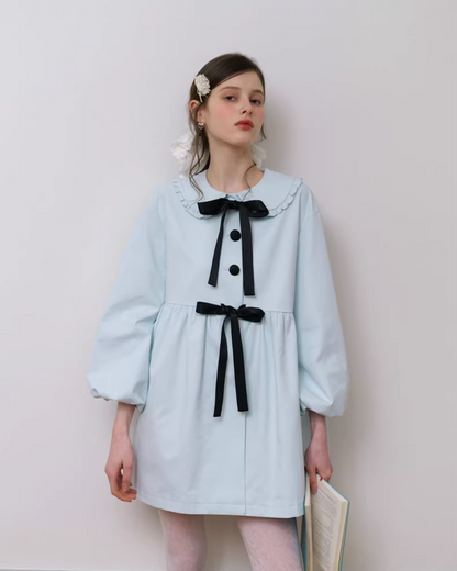 Ribbon Balloon Sleeve Jacket IS0006