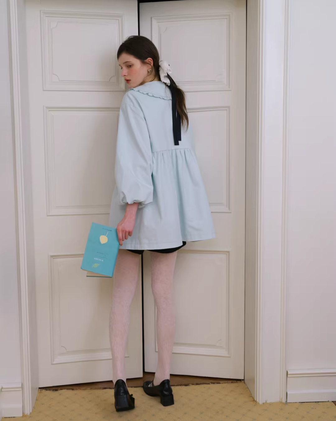 Ribbon Balloon Sleeve Jacket IS0006