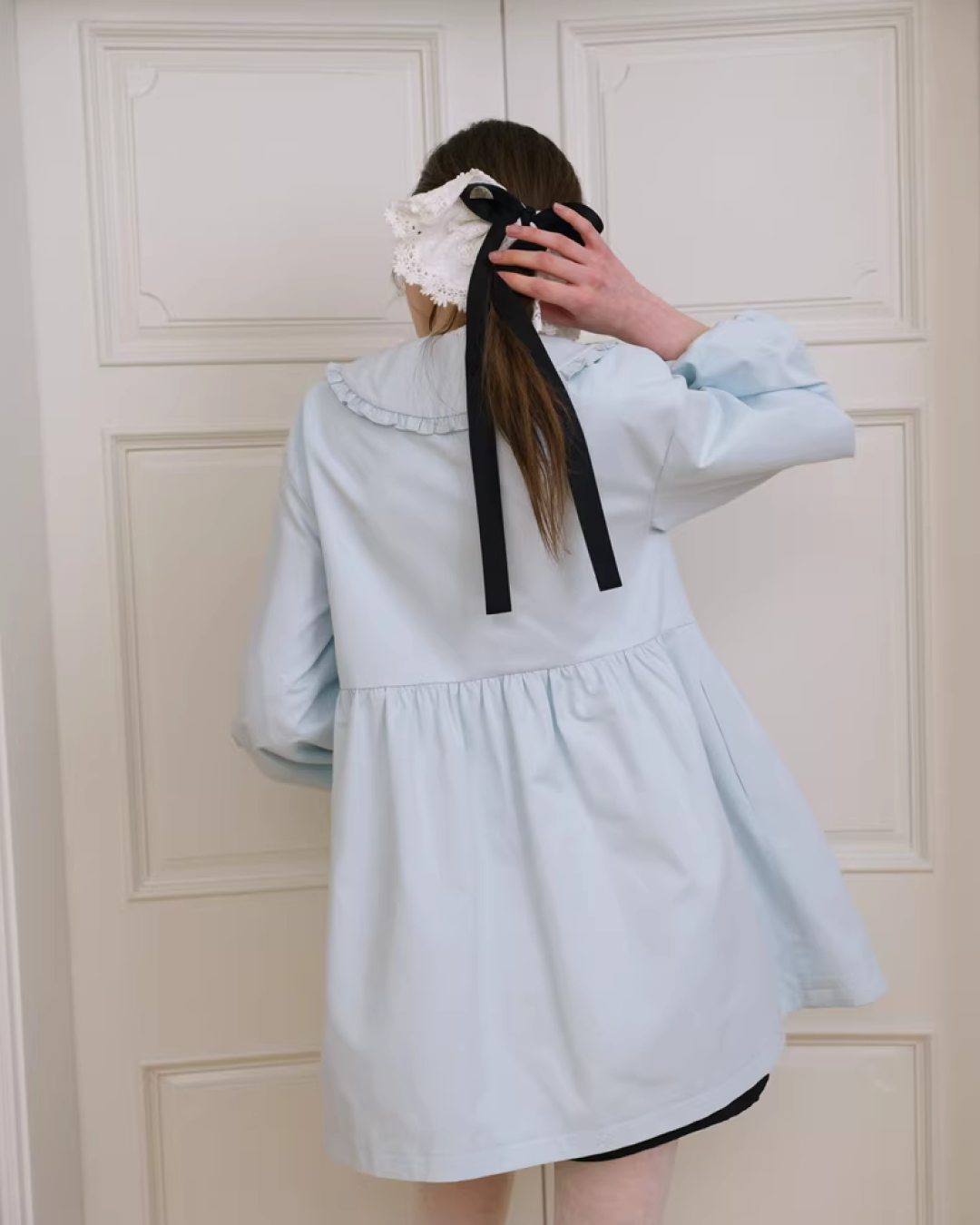 Ribbon Balloon Sleeve Jacket IS0006