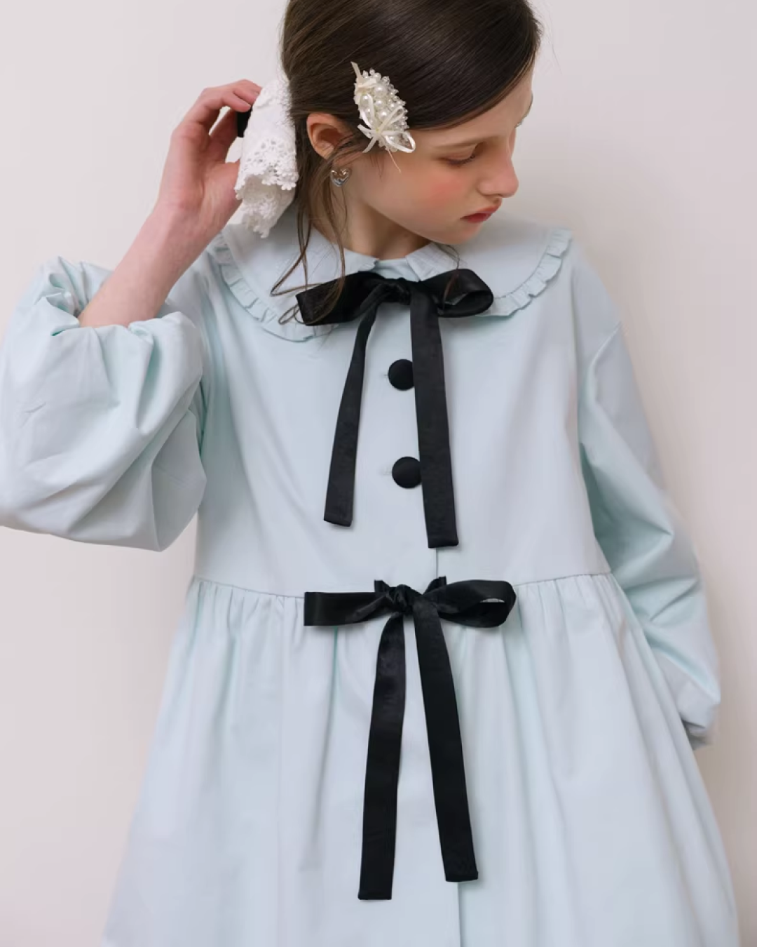 Ribbon Balloon Sleeve Jacket IS0006