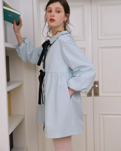 Ribbon Balloon Sleeve Jacket IS0006