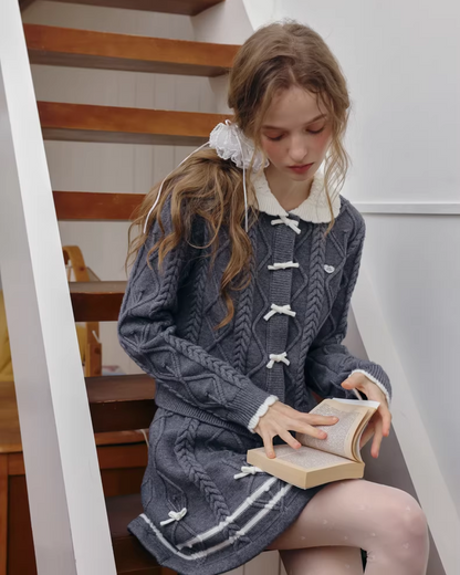 Gray Ribbon Knit Matching cloth IS0001