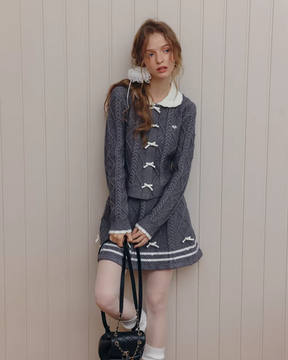 Gray Ribbon Knit Matching cloth IS0001