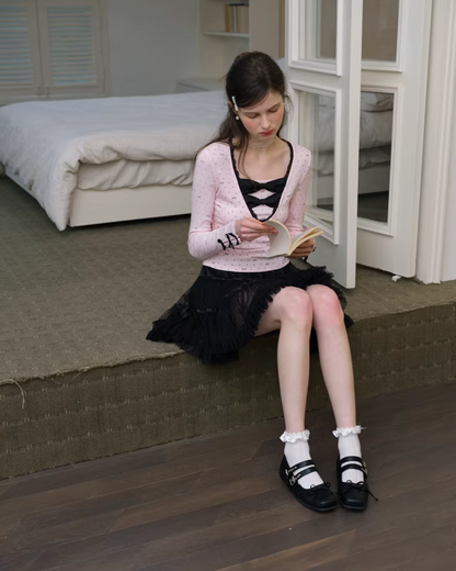 Ribbon Pink Layer Tops IS0005