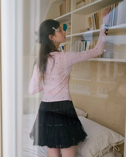 Ribbon Pink Layer Tops IS0005