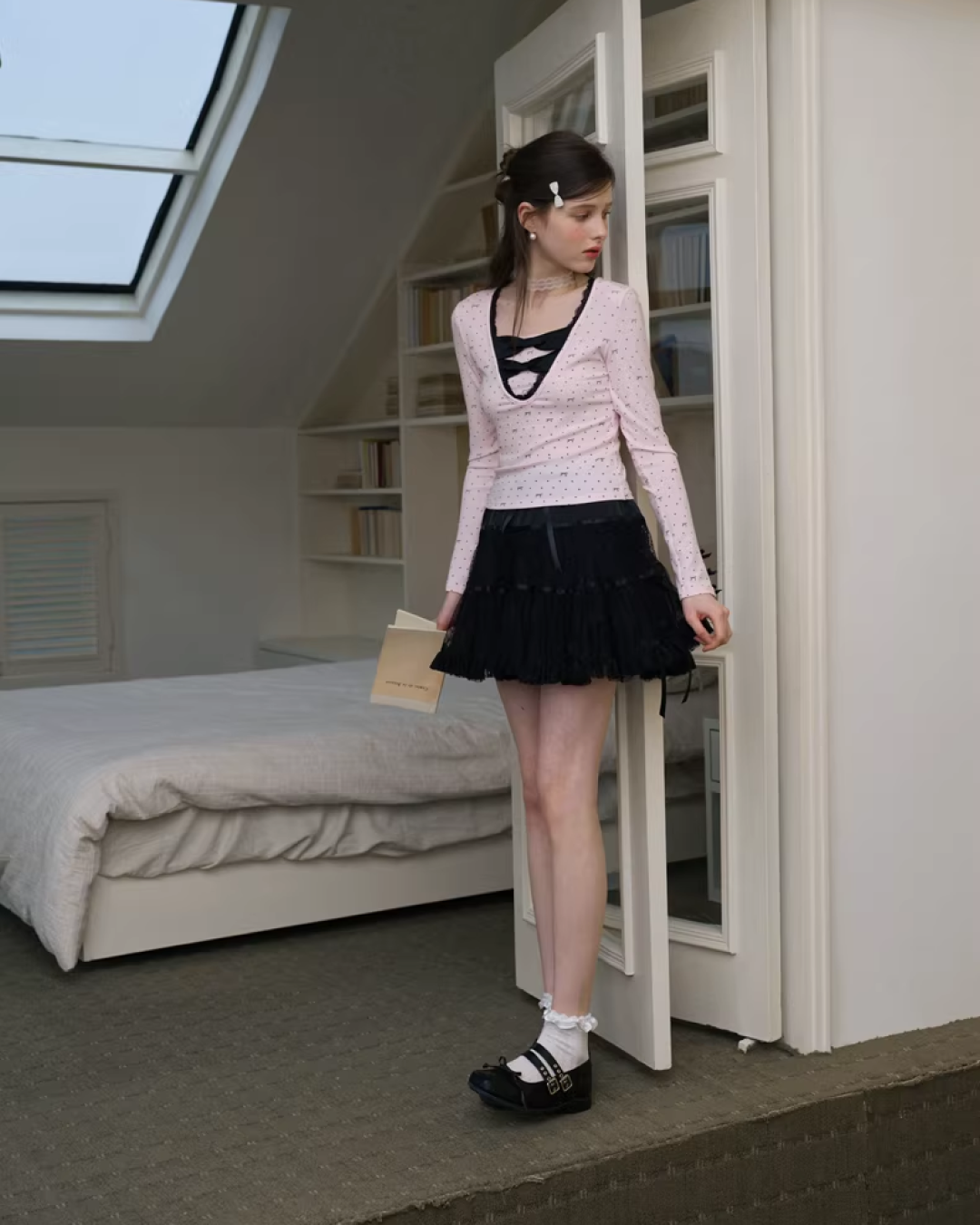 Ribbon Pink Layer Tops IS0005