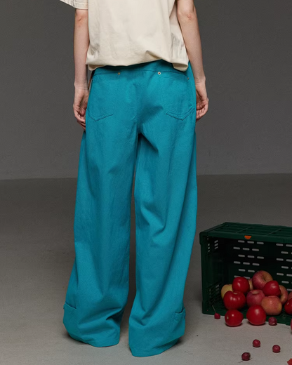 Sky Blue Studs Wide Pants LG0042