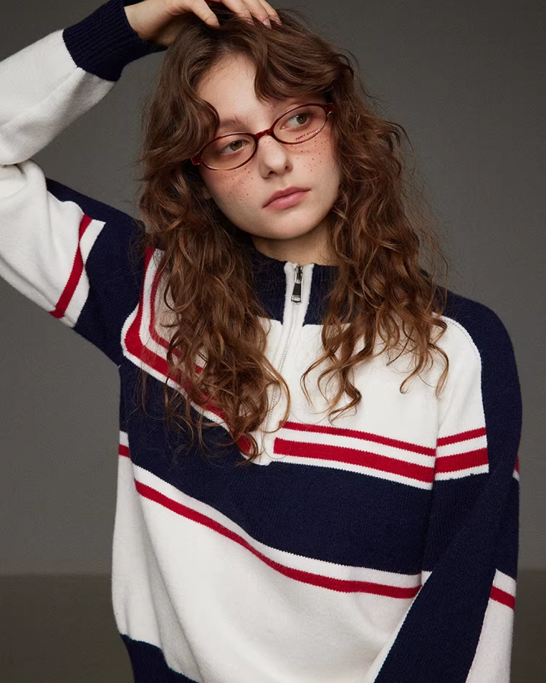 Border Half Zip Sweatshirt LG0043