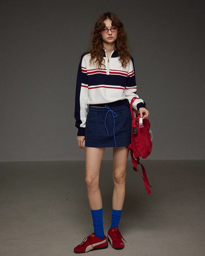 Border Half Zip Sweatshirt LG0043