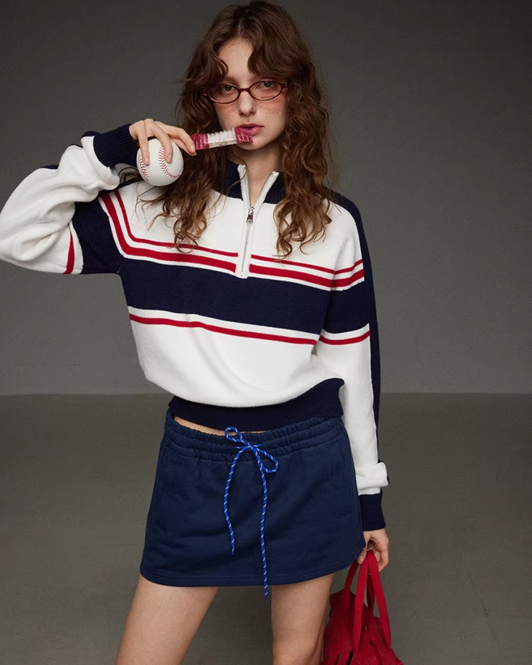 Border Half Zip Sweatshirt LG0043