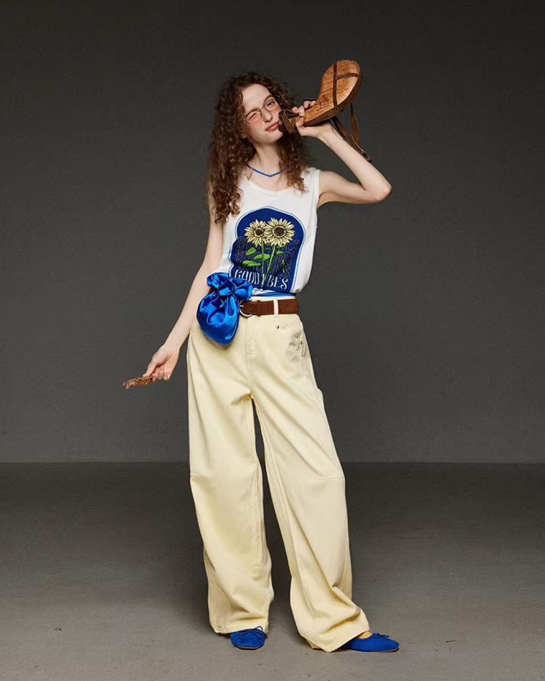 Sleeveless Flower Print Shirt LG0044