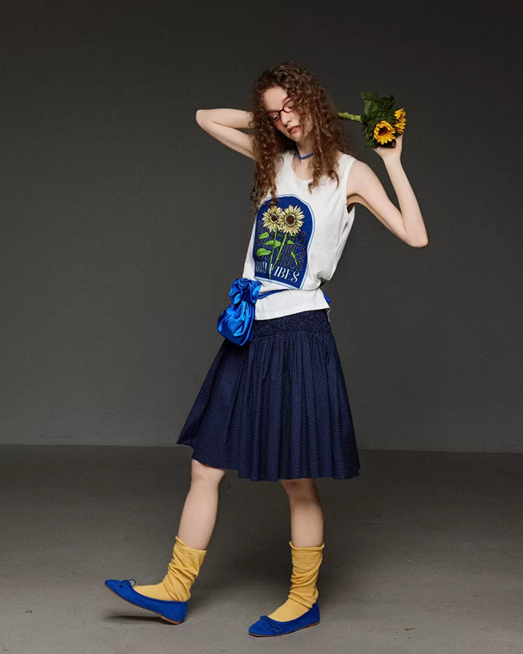 Sleeveless Flower Print Shirt LG0044