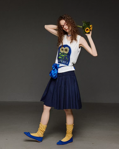 Sleeveless Flower Print Shirt LG0044