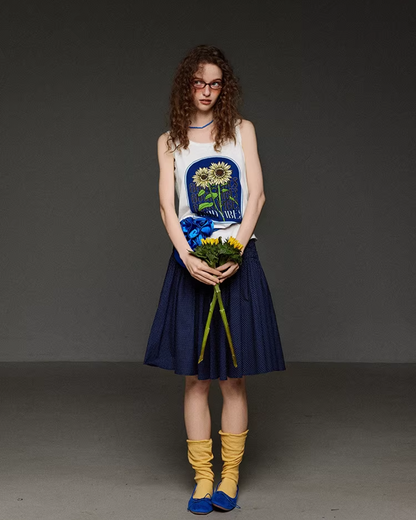 Sleeveless Flower Print Shirt LG0044