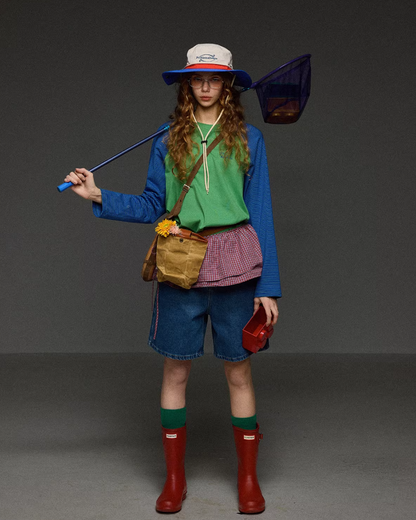 Border Sleeve Bicolor Shirt LG0045