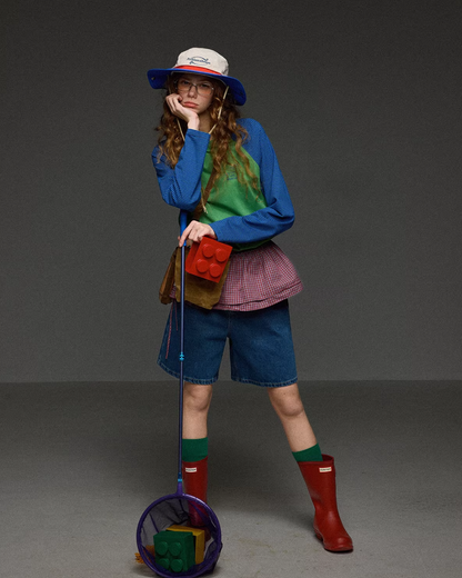 Border Sleeve Bicolor Shirt LG0045