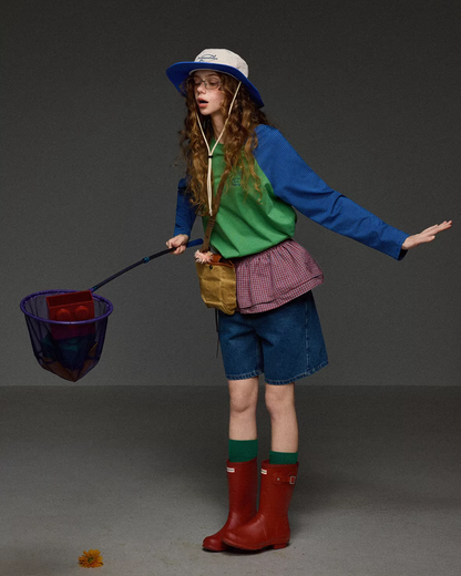 Border Sleeve Bicolor Shirt LG0045