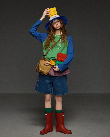 Border Sleeve Bicolor Shirt LG0045