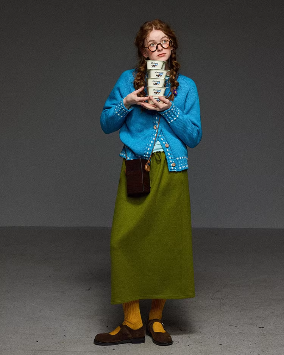 Stitch Blue Knit Cardigan LG0046