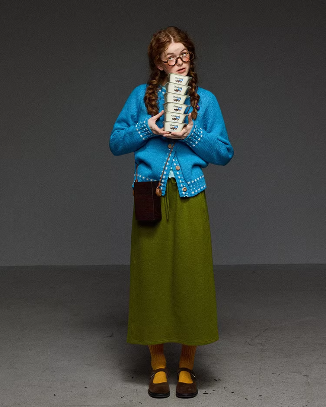 Stitch Blue Knit Cardigan LG0046