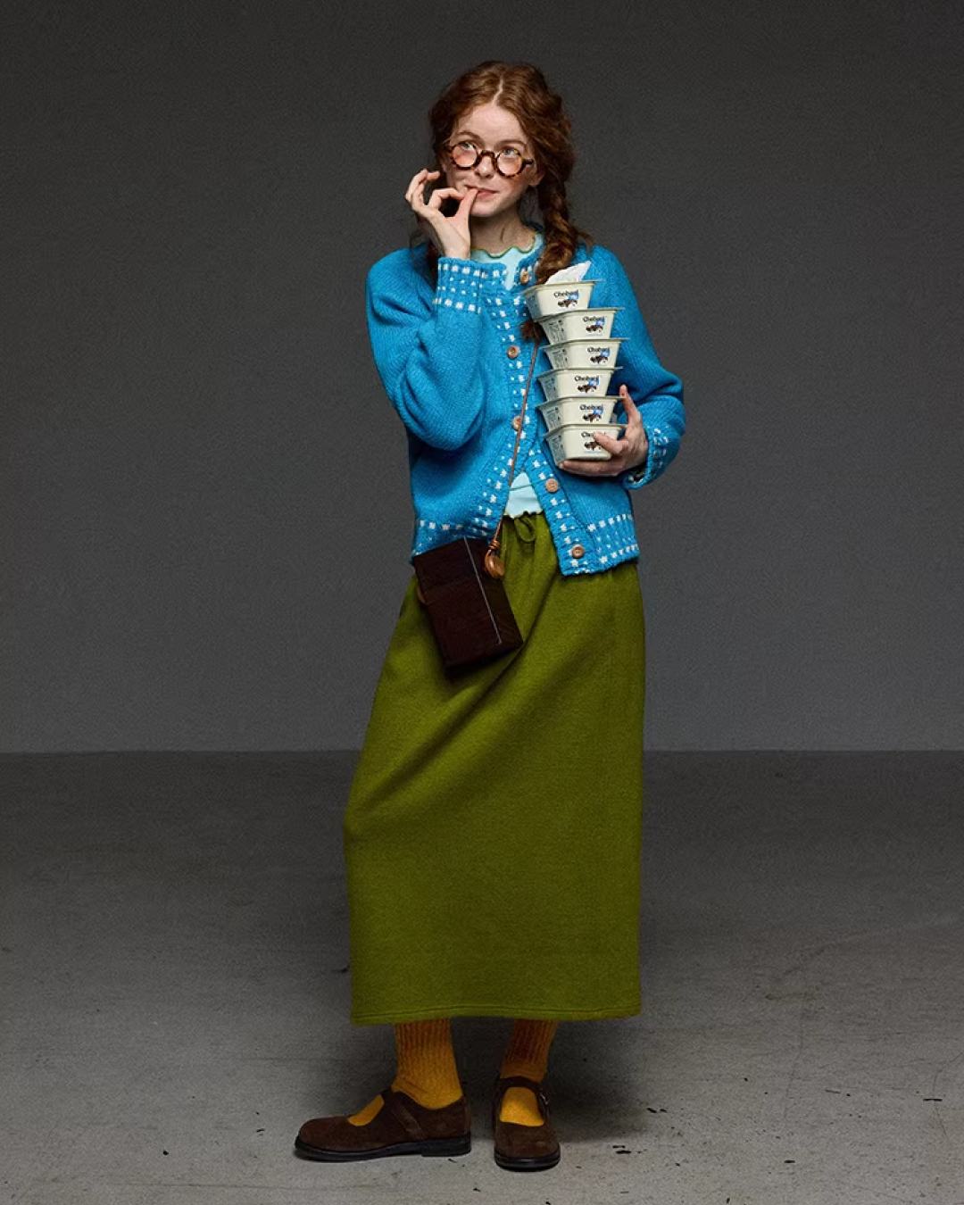 Stitch Blue Knit Cardigan LG0046