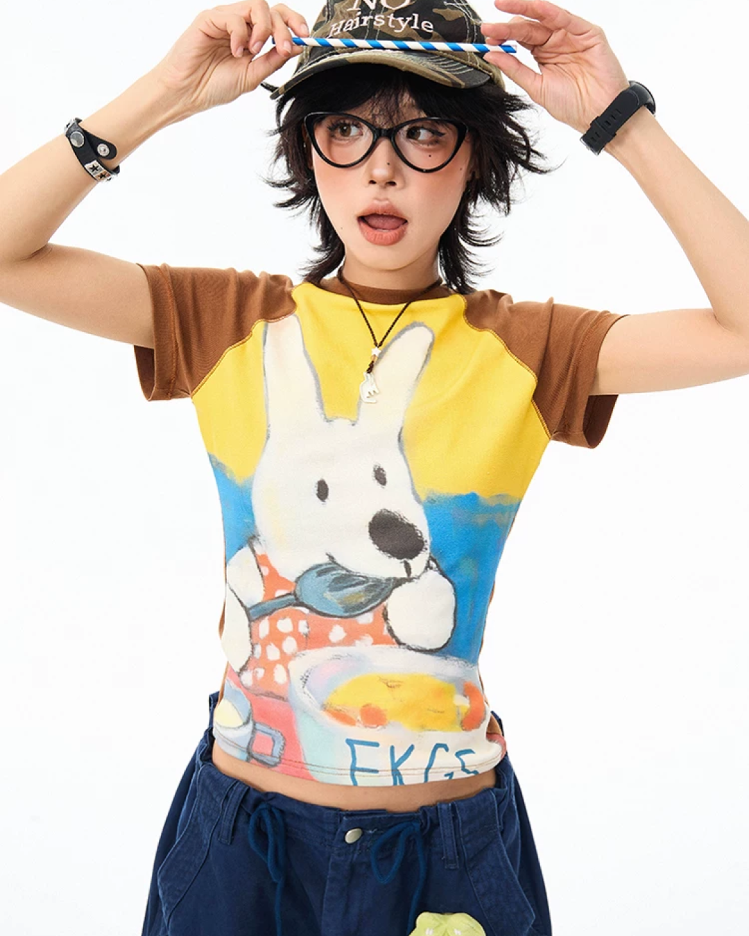 ラビットデザインTシャツ MK0004