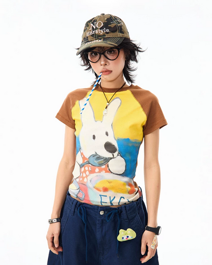 ラビットデザインTシャツ MK0004