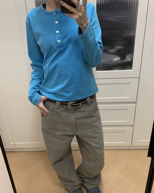 Henry Neck Long Sleeve T-shirt TE0007