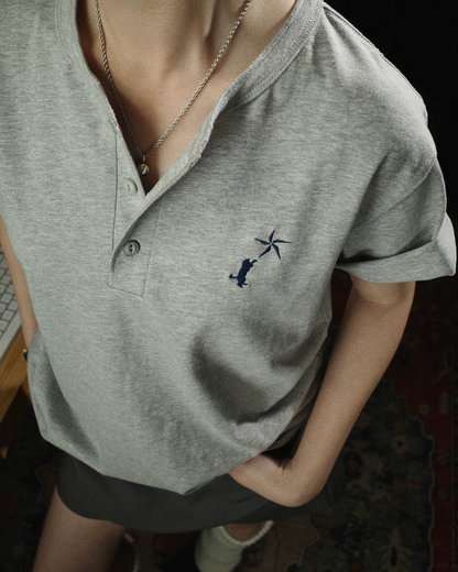 Henryneck Cat T-shirt TE0019
