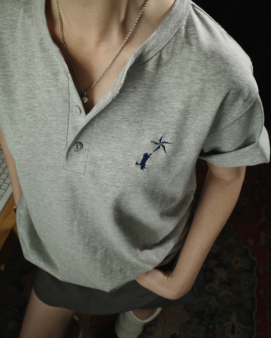 Henryneck Cat T-shirt TE0019