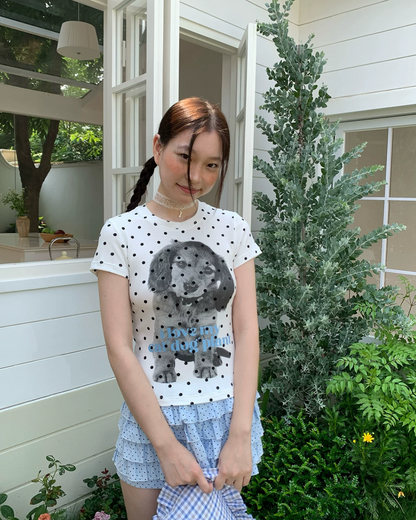 Polka-dot Dog Printed T-shirt TE0023
