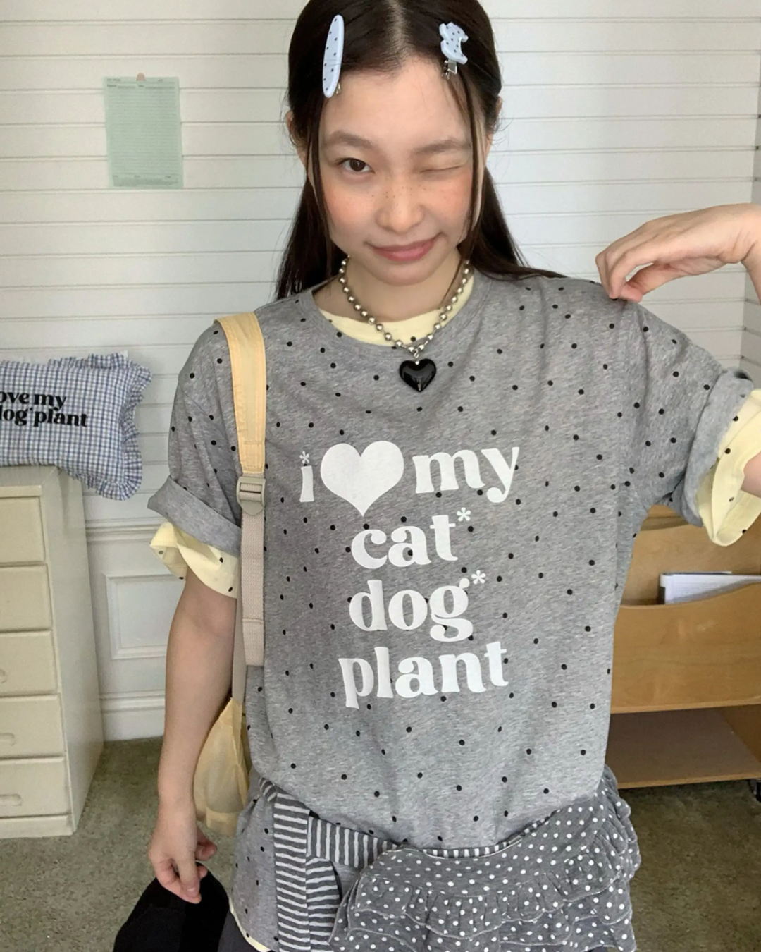 Polka-dot I Love T-shirt TE0025