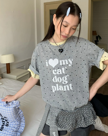 Polka-dot I Love T-shirt TE0025