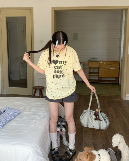 Polka-dot I Love T-shirt TE0025