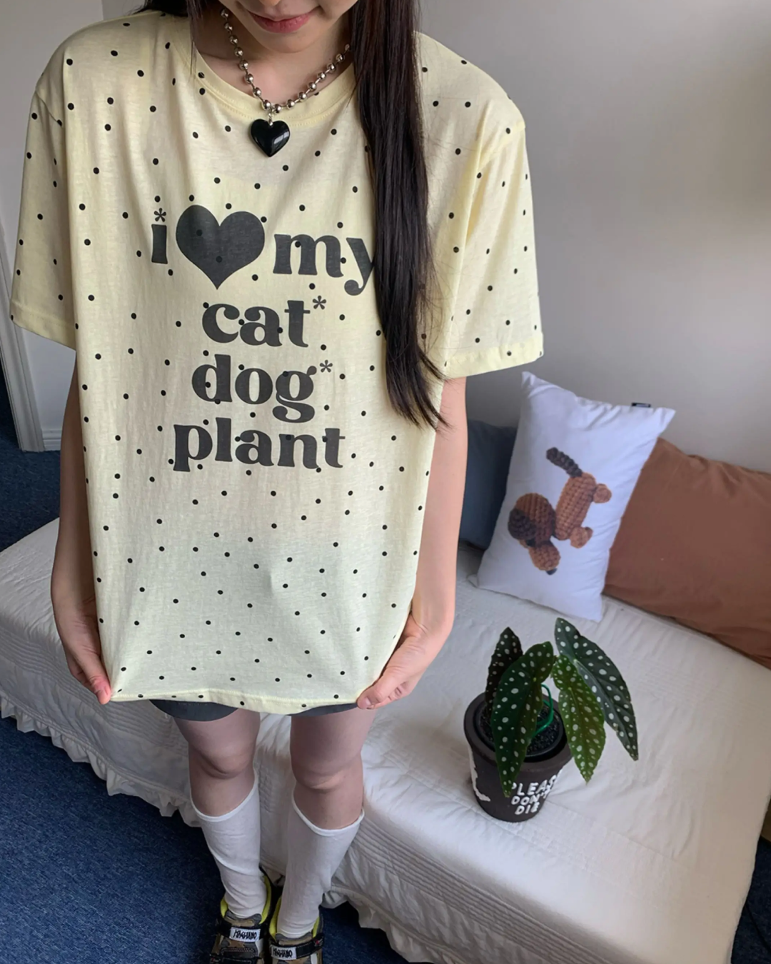 Polka-dot I Love T-shirt TE0025