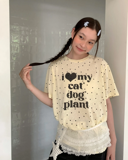 Polka-dot I Love T-shirt TE0025