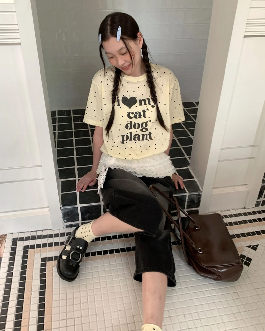 Polka-dot I Love T-shirt TE0025