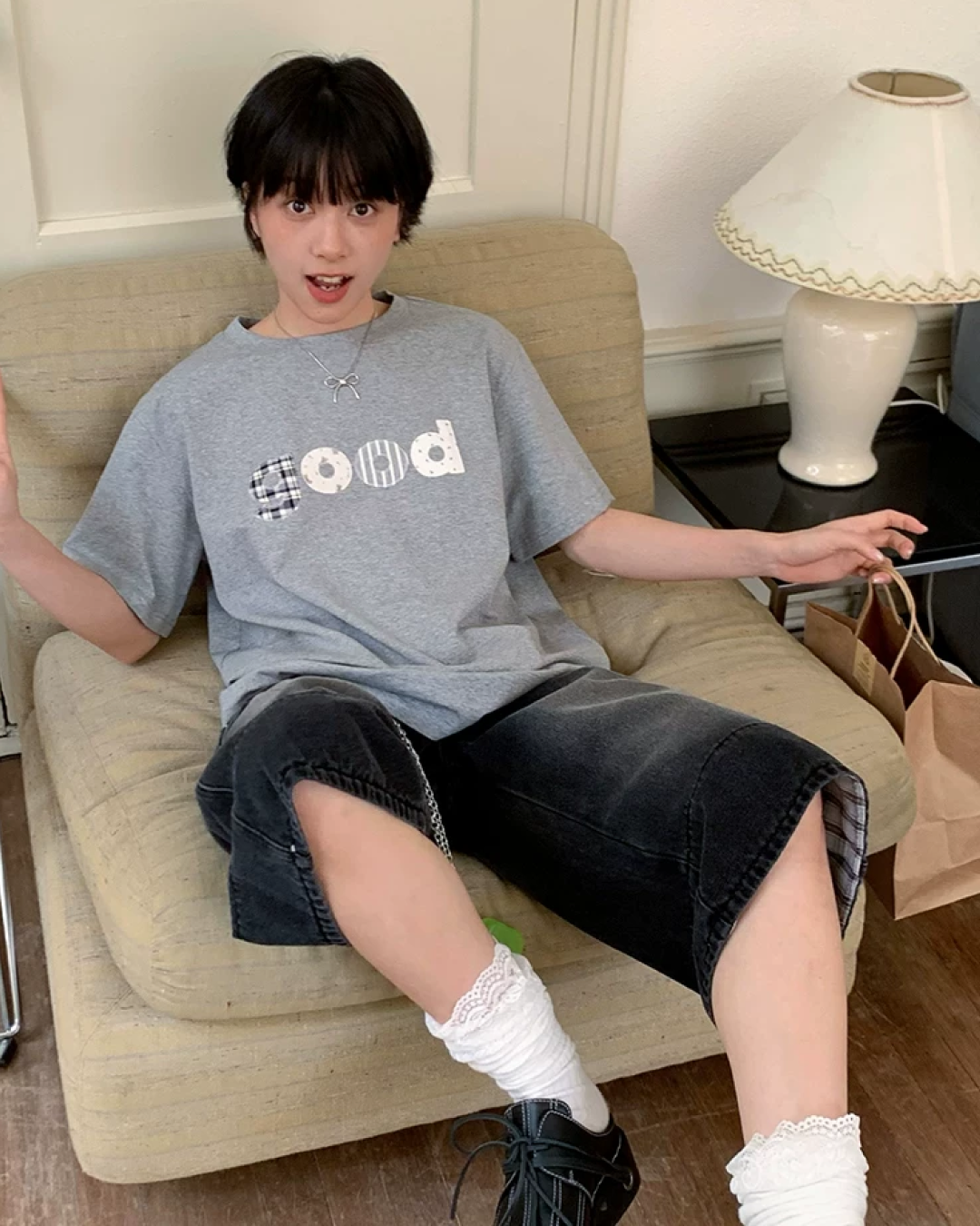 Gray Good Printed T-shirt TE0030