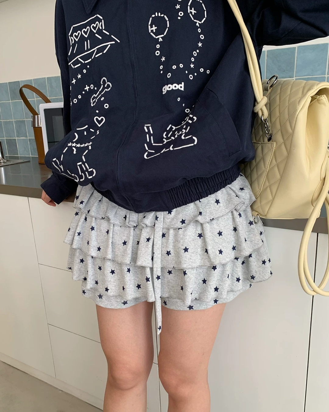 Polka-dot Layer Short Pants TE0038