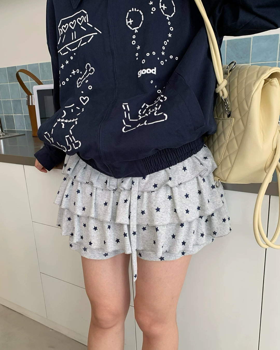 Polka-dot Layer Short Pants TE0038