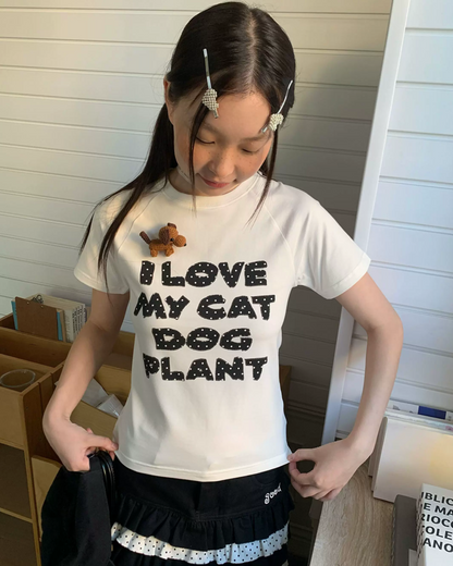 Polka-dot Lettering T-shirt TE0039