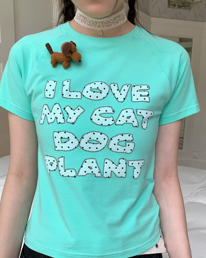 Polka-dot Lettering T-shirt TE0039