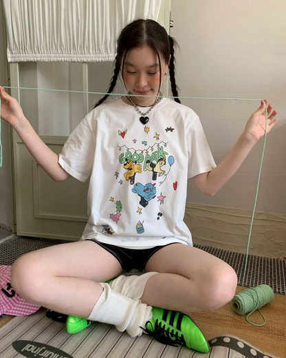 Cartton Character Printed T-shirt TE0040