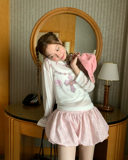 Sheer Pink Cross T-shirt TE0041