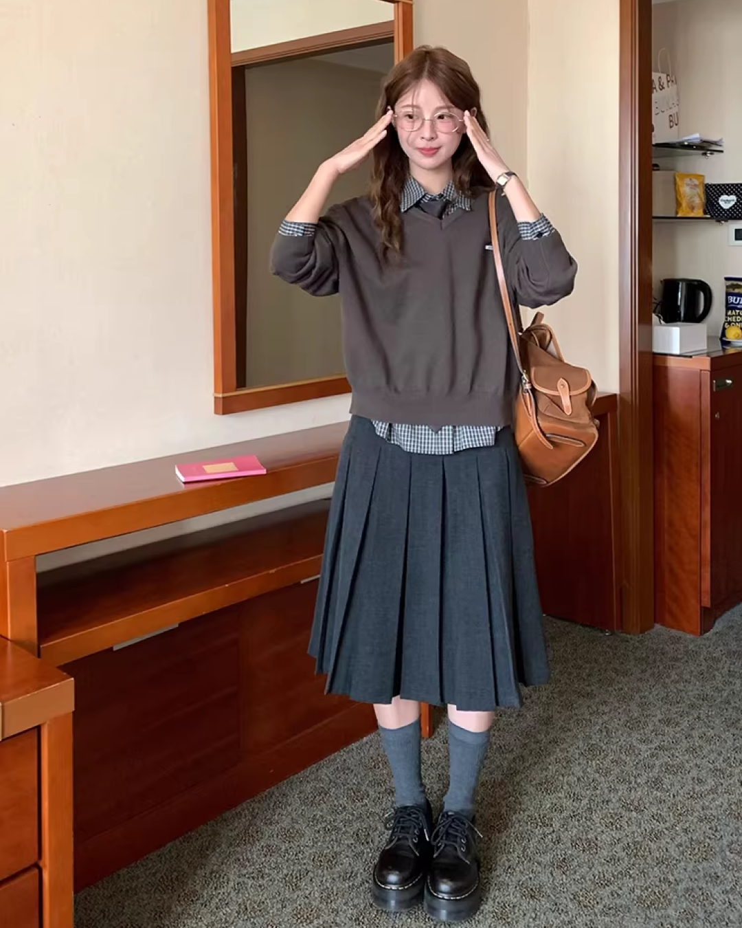 Pleats Middle Skirt WH0008