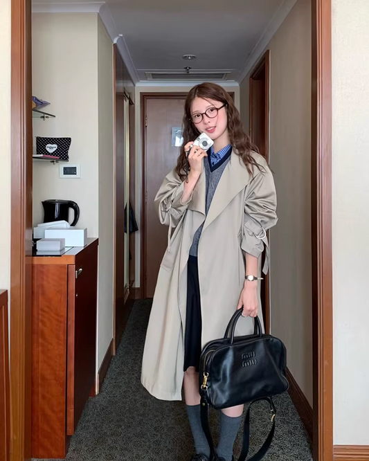 Stand Collar Long Trench Coat  WH0009